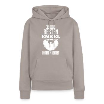 Enkel - Frauen Premium Bio Hoodie - Taupe - Vorne - Julia (174cm)