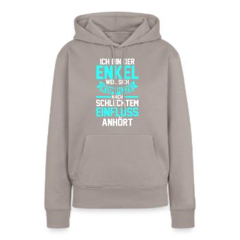 Enkel - Frauen Premium Bio Hoodie - Taupe - Vorne - Julia (174cm)