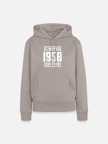 Legende 1958 geboren - Frauen Premium Bio Hoodie - Taupe