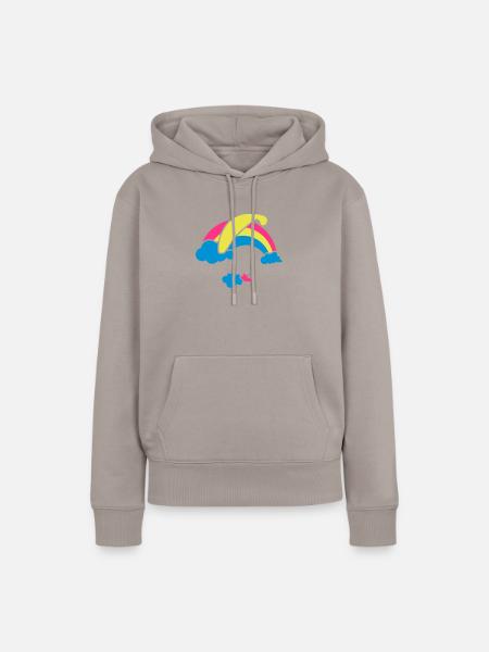Rainbow & Clouds Paragliding - Frauen Premium Bio Hoodie - Taupe