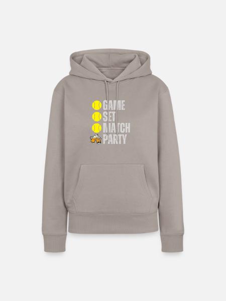 GAME SET HAPPINESs - Frauen Premium Bio Hoodie - Taupe