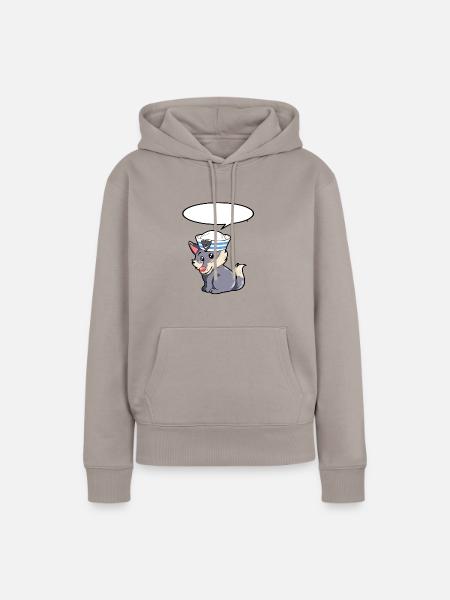 Matrose Wolf - Frauen Premium Bio Hoodie - Taupe