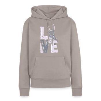 Esel - Frauen Premium Bio Hoodie - Taupe - Vorne - Julia (174cm)