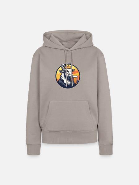 Bergziege Bier - Frauen Premium Bio Hoodie - Taupe