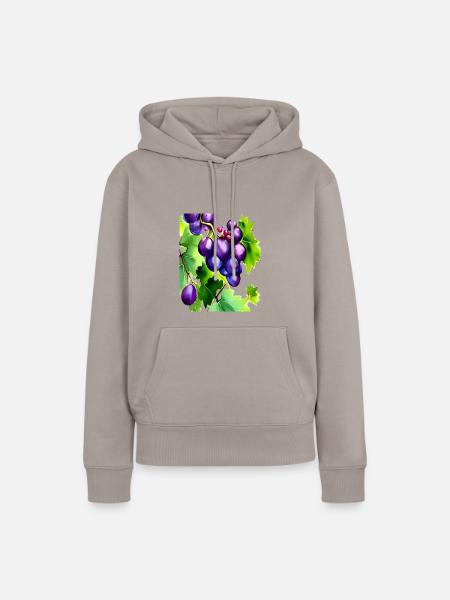 Trauben an einem Weinstock - Frauen Premium Bio Hoodie - Taupe
