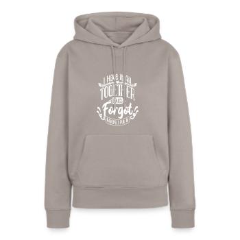 Ich habe nur vergessen, wo ich es hingelegt habe - Frauen Premium Bio Hoodie - Taupe - Vorne - Julia (174cm)