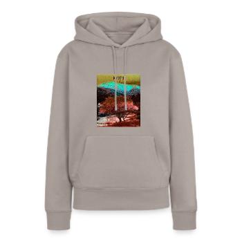 Kyoto, Japan - Frauen Premium Bio Hoodie - Taupe - Vorne - Julia (174cm)