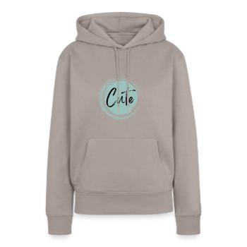 Mignon - Sweat à capuche Premium bio Femme - taupe - Devant - Julia (174cm)