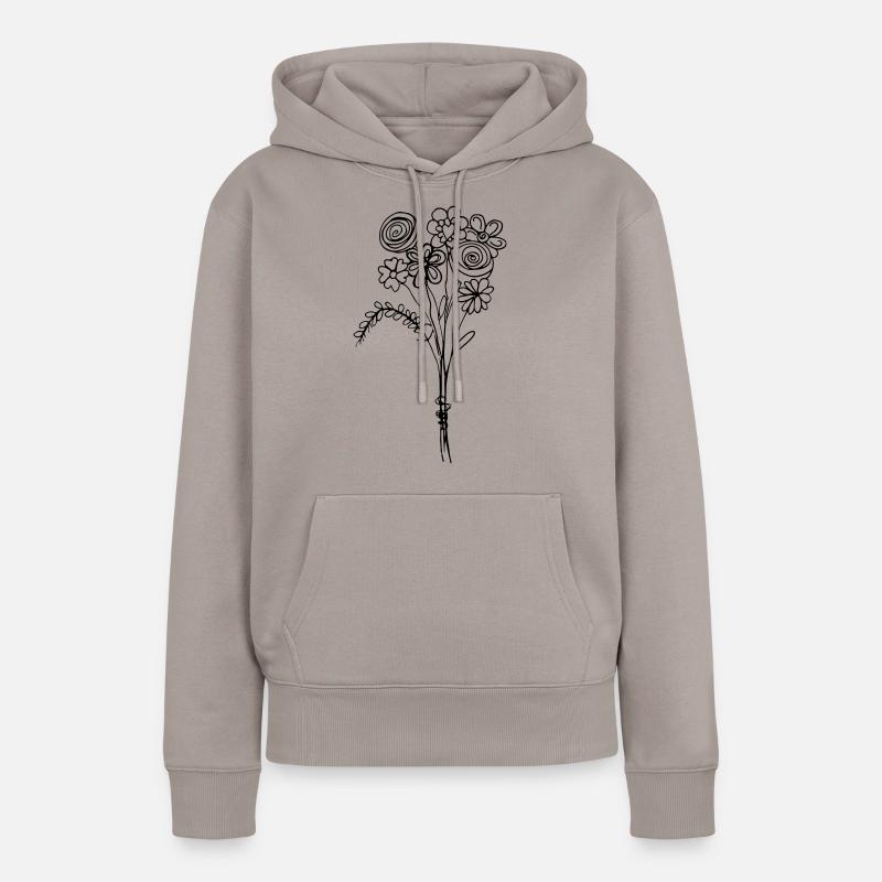 fleurs - Sweat à capuche Premium bio Femme - taupe