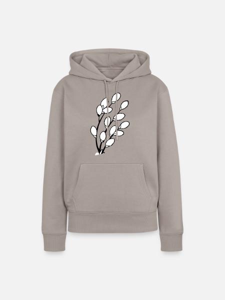 Weiden zum Ostern - Frauen Premium Bio Hoodie - Taupe