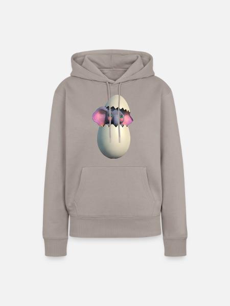 Babyelefant-Schlüpf - Frauen Premium Bio Hoodie - Taupe