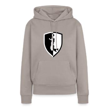 Basketball - slam dunk - Sweat à capuche Premium bio Femme - taupe - Devant - Julia (174cm)