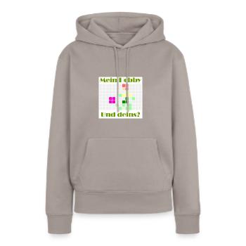 mein hobby fussball - Frauen Premium Bio Hoodie - Taupe - Vorne - Julia (174cm)