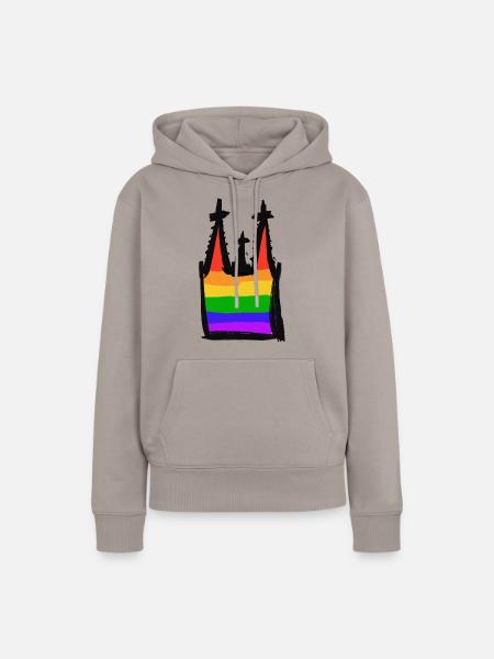 Cologne Pride - Frauen Premium Bio Hoodie - Taupe