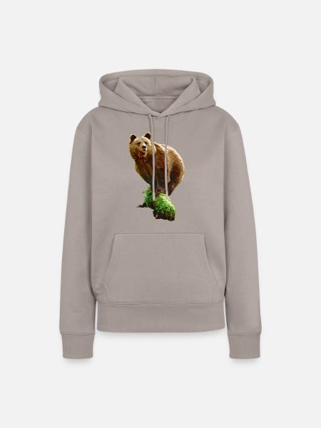 JURKA im Fluss - Frauen Premium Bio Hoodie - Taupe