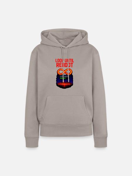 Loop Until Reboot – Pixel Shirt - Frauen Premium Bio Hoodie - Taupe