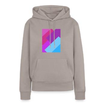 Bi Geometrics - Frauen Premium Bio Hoodie - Taupe - Vorne - Julia (174cm)