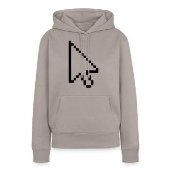 Mouse Cursor Geschenk Geschenkidee - Frauen Premium Bio Hoodie - Taupe - Vorne - Julia (174cm)