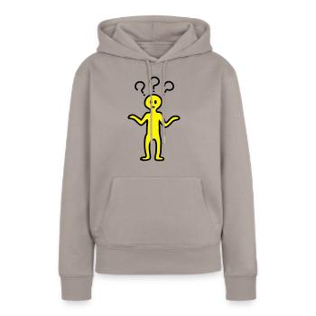 Question mark hommes - Sweat à capuche Premium bio Femme - taupe - Devant - Julia (174cm)