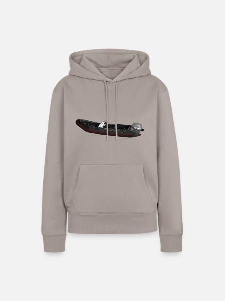 Motorboot Schlauchboot - Frauen Premium Bio Hoodie - Taupe