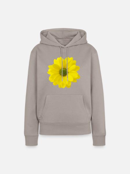 Blume gelb - Frauen Premium Bio Hoodie - Taupe