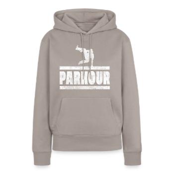 Parkour Freerunning Sport Sport Sports extrêmes - Sweat à capuche Premium bio Femme - taupe - Devant - Julia (174cm)