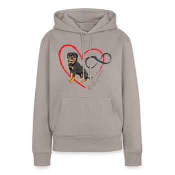 Rotti Love forever - Sweat à capuche Premium bio Femme - taupe - Devant - Julia (174cm)