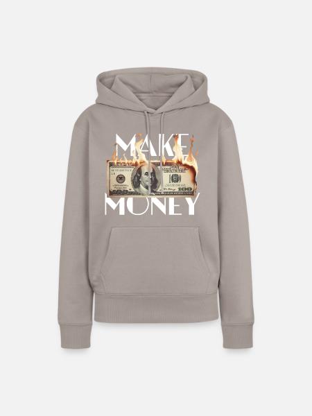 Make Money Geldschein - Frauen Premium Bio Hoodie - Taupe