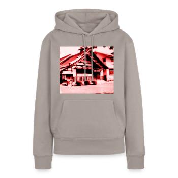 Tempel in Nara, Japan. - Frauen Premium Bio Hoodie - Taupe - Vorne - Julia (174cm)