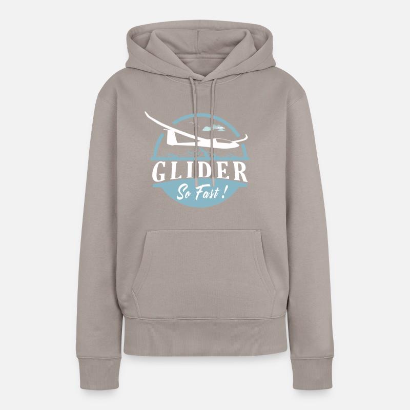 GLIDER SO FAST ! - Sweat à capuche Premium bio Femme - taupe