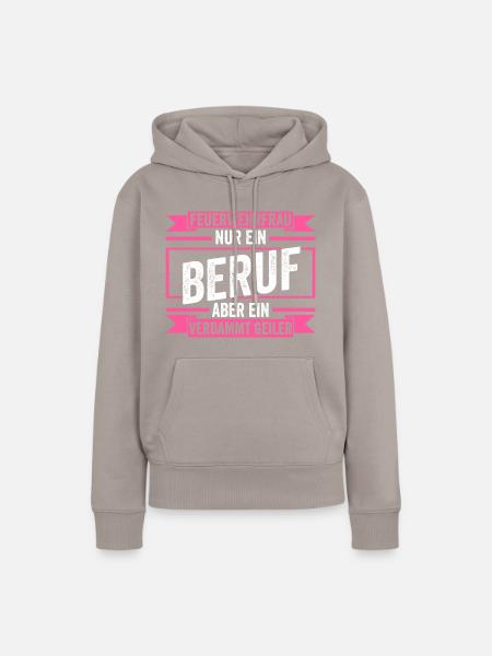 Feuerwehr Feuerwehrfrau - Frauen Premium Bio Hoodie - Taupe
