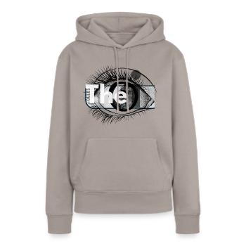 The I - Women’s Premium Organic Hoodie - taupe - Front - Julia (174cm)