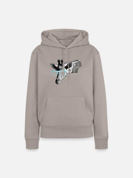 angesagte Giraffe - Frauen Premium Bio Hoodie - Taupe