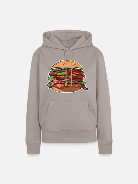 Burger - Frauen Premium Bio Hoodie - Taupe