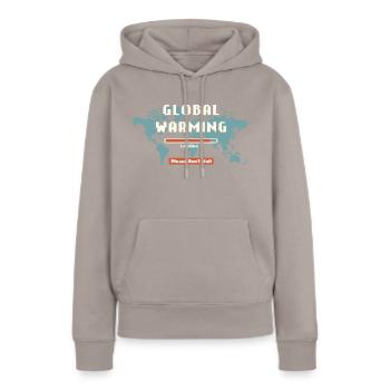 Belastung durch die globale Erwärmung - Frauen Premium Bio Hoodie - Taupe - Vorne - Julia (174cm)