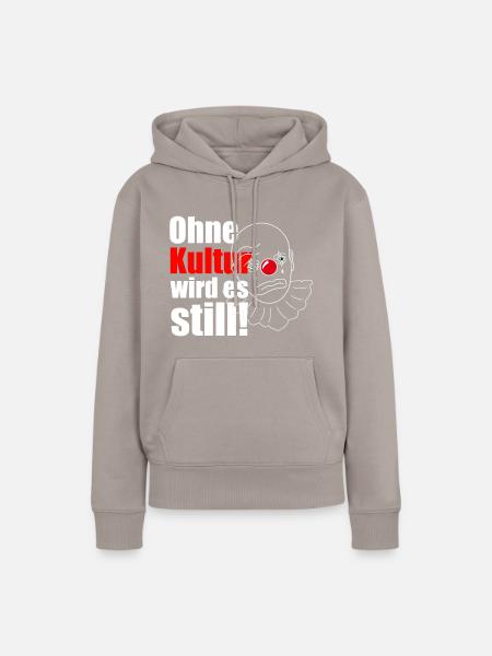 Ohne Kultur wird es still! - Frauen Premium Bio Hoodie - Taupe