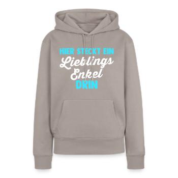 Enkel - Frauen Premium Bio Hoodie - Taupe - Vorne - Julia (174cm)