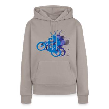 Manuel Monster dark - Sweat à capuche Premium bio Femme - taupe - Devant - Julia (174cm)
