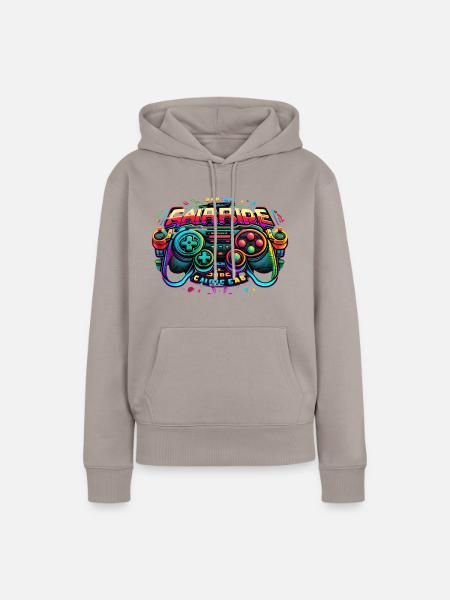 Arcade gaming Controller neon - Frauen Premium Bio Hoodie - Taupe