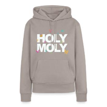 Drôle de sort - Holy Moly pour hommes et femmes - Sweat à capuche Premium bio Femme - taupe - Devant - Julia (174cm)