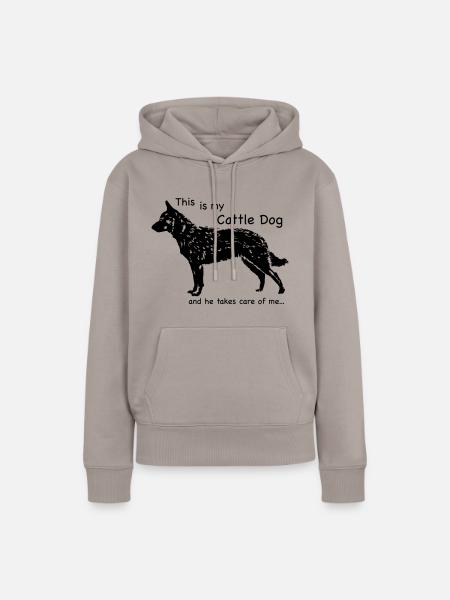 Cattle Dog Aufpasser - Frauen Premium Bio Hoodie - Taupe