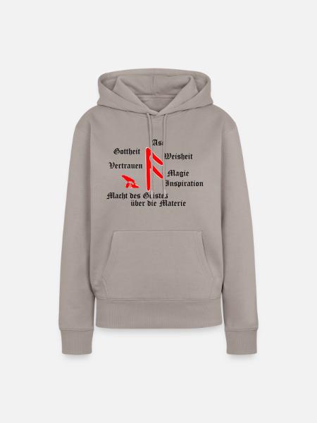 Runa "Ansuz" (ger.) - Frauen Premium Bio Hoodie - Taupe