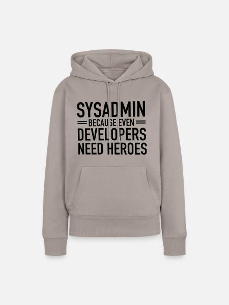 Geek | Sysadmin Held - Frauen Premium Bio Hoodie - Taupe