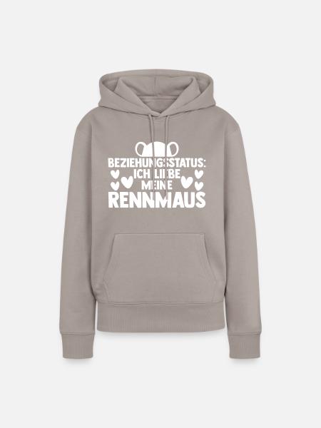 Maus Mäuse Rennmaus - Frauen Premium Bio Hoodie - Taupe