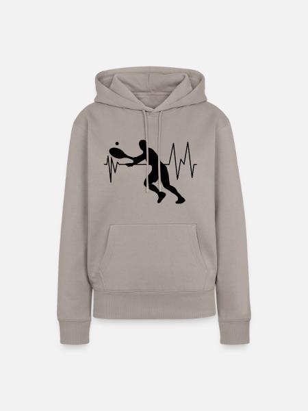 Tennisspieler - Frauen Premium Bio Hoodie - Taupe