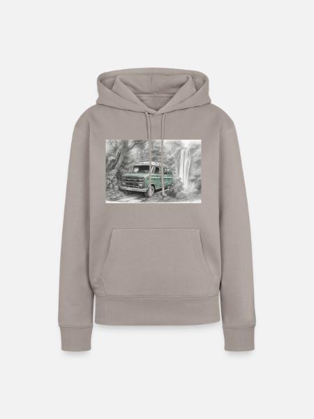 Van im Dschungel - Frauen Premium Bio Hoodie - Taupe