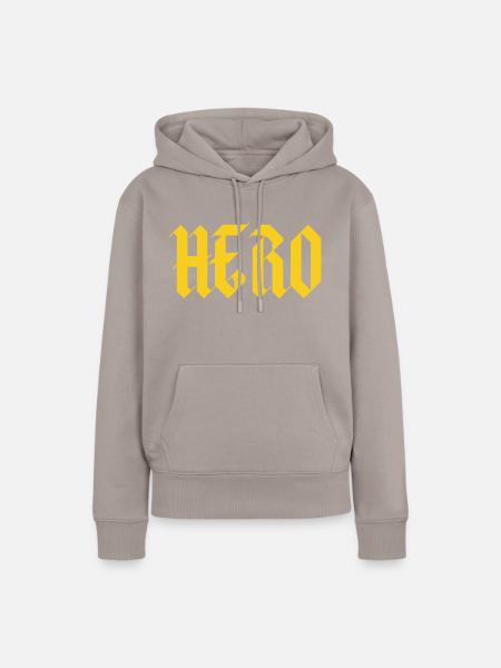 Gothic Hero Text - Frauen Premium Bio Hoodie - Taupe