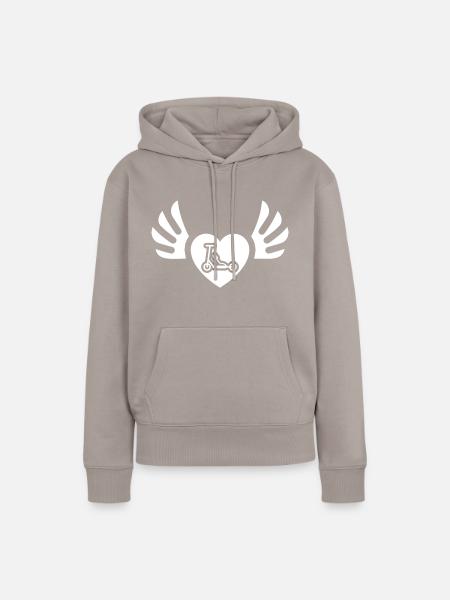 E-Scooter E-Roller Scooter - Frauen Premium Bio Hoodie - Taupe