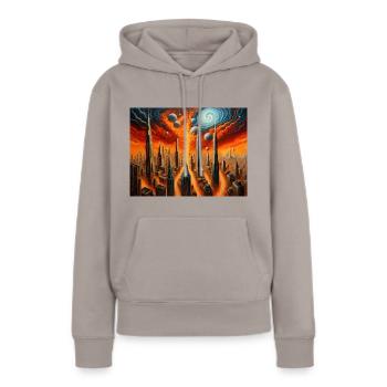 Zorn der Natur #9 - Frauen Premium Bio Hoodie - Taupe - Vorne - Julia (174cm)