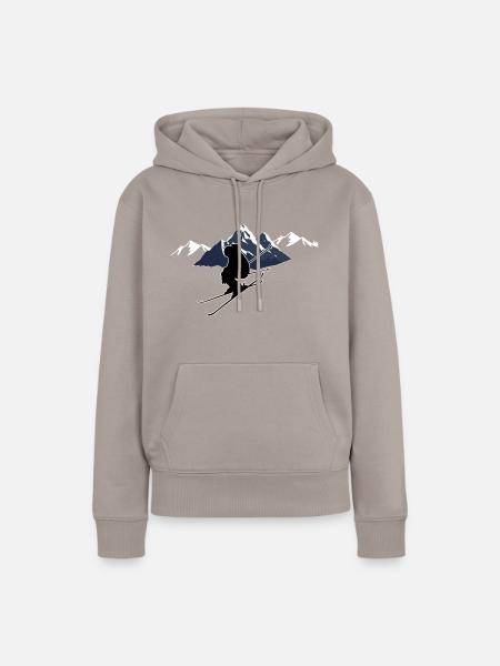 Skifahren - Frauen Premium Bio Hoodie - Taupe